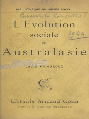 cover image of L'évolution sociale en Australasie
